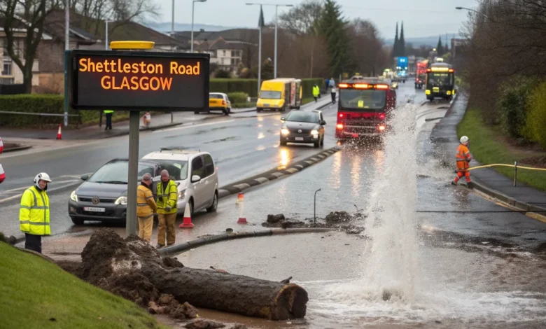 glasgow water main break shettleston road