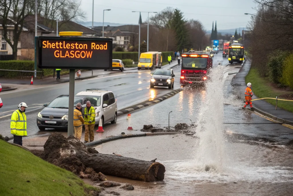 glasgow water main break shettleston road